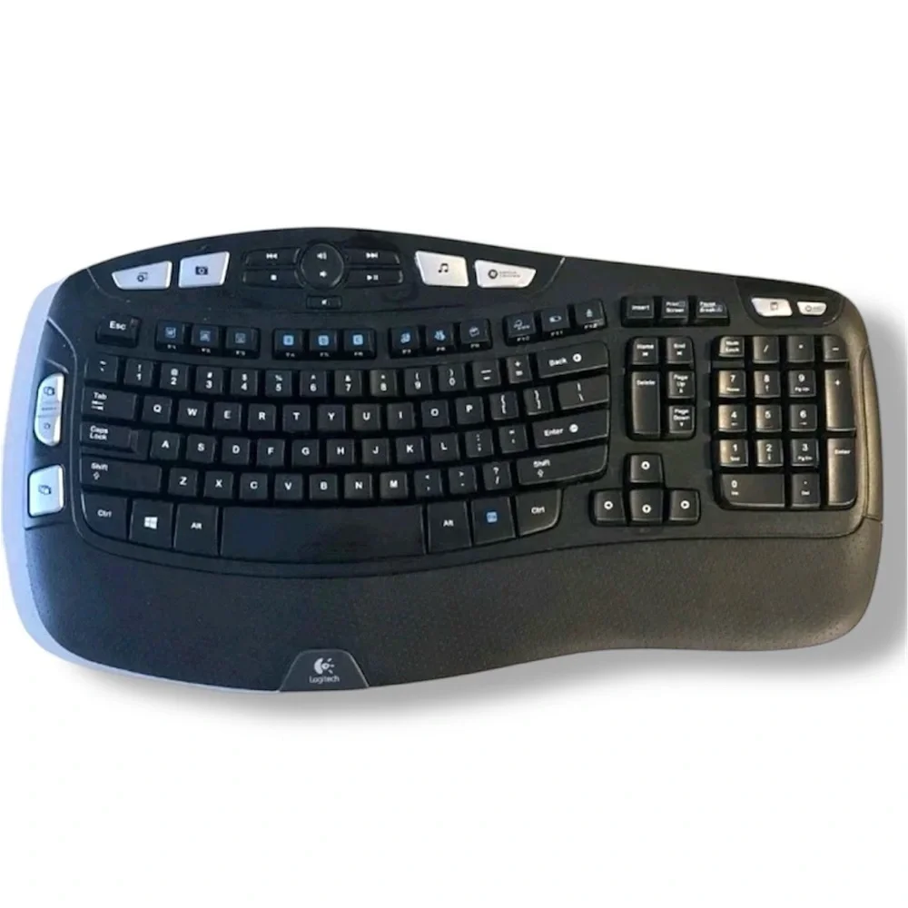 Logitech K350 Wireless WAVE Ergonomic Comfort Keyboard - No USB Dongle *Tested*